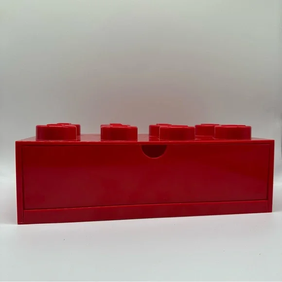 Lego Brick Large Red Storage Box w/ Drawer 12.5" x 6" x 4.75 " Tall - Picture 3 of 11
